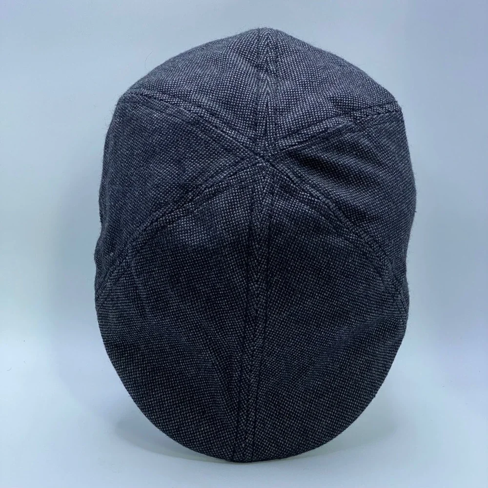 George Vintage Y2K Gray Newsboy Cap Ivy Driving Hat Flat Cap Wool Blend Grey